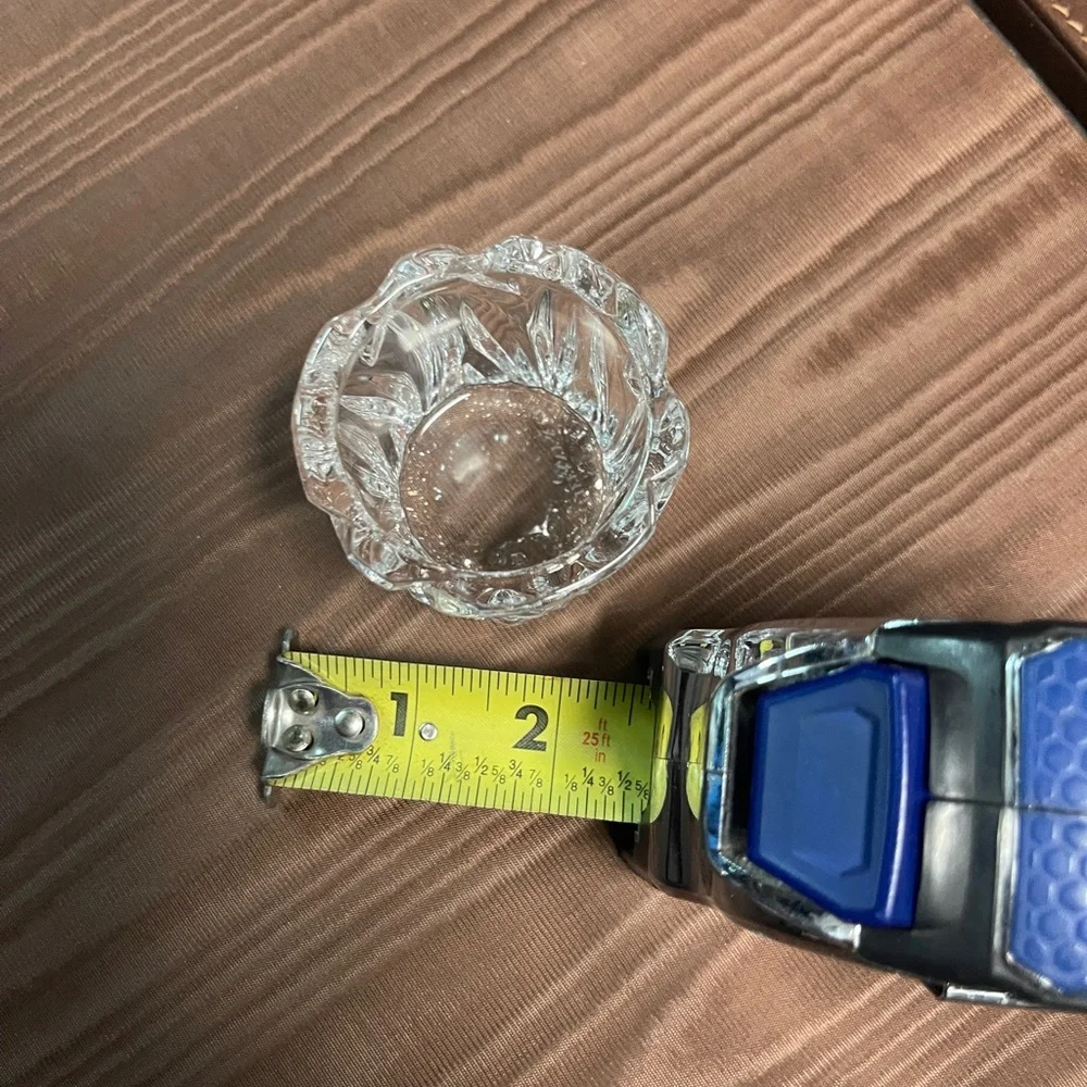 Tiffany & Co. Leaf Design Crystal Votive with Tiffany & Co. etching